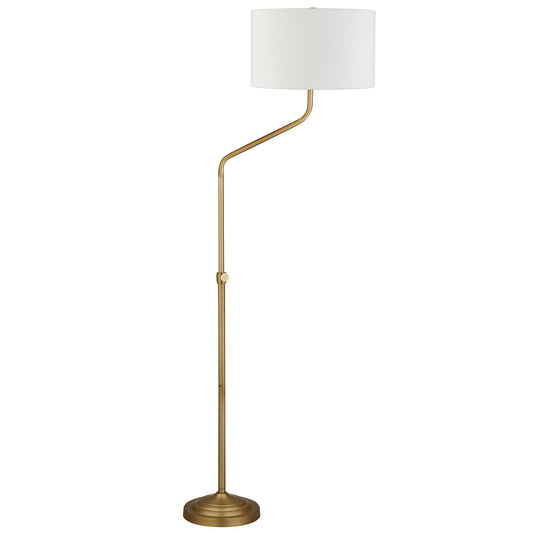 Brass Adjustable Floor Lamp w/ Shade