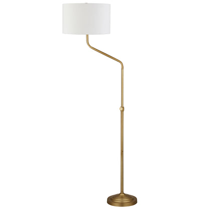 Brass Adjustable Floor Lamp w/ Shade