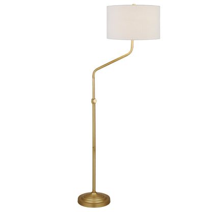 Brass Adjustable Floor Lamp w/ Shade