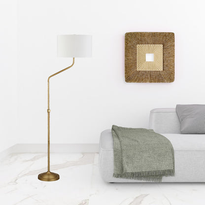Brass Adjustable Floor Lamp w/ Shade