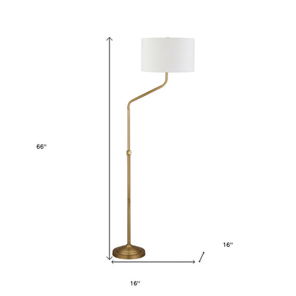 Brass Adjustable Floor Lamp w/ Shade