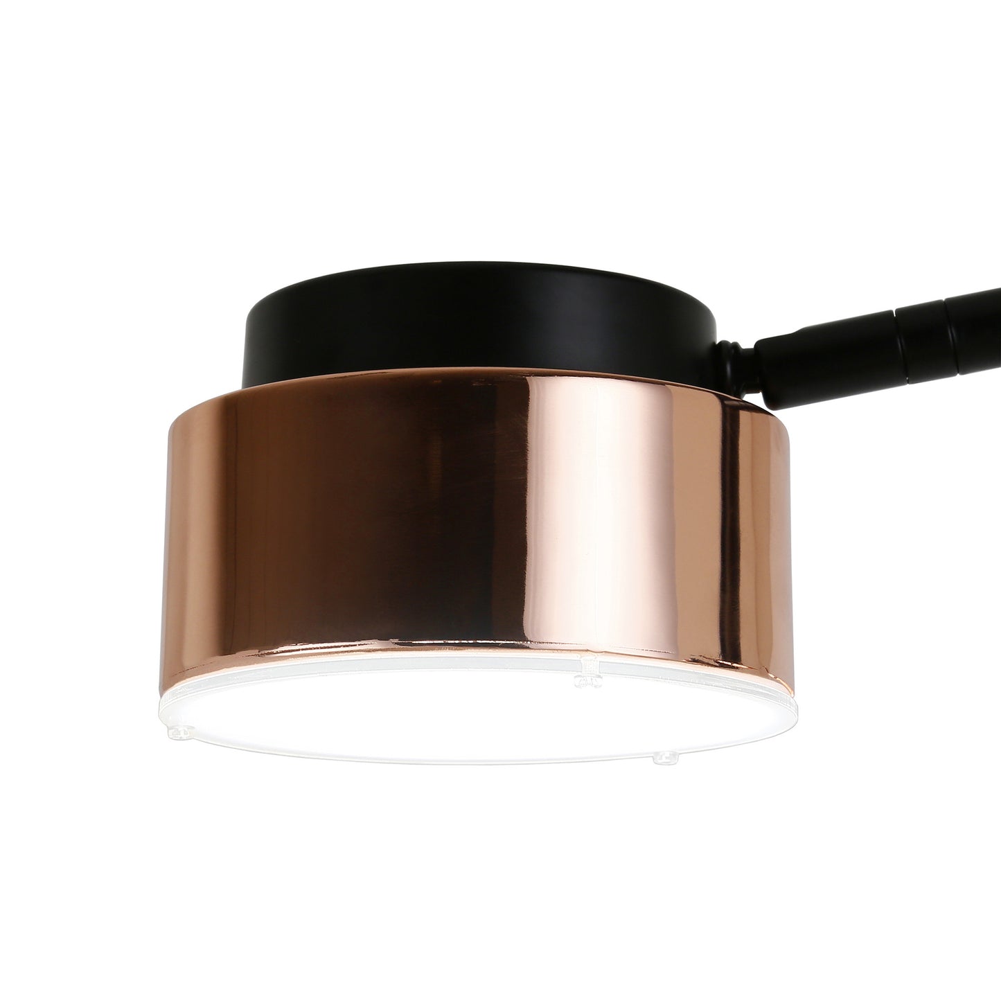 Black 2-Light Tree Floor Lamp w/ Copper Shade