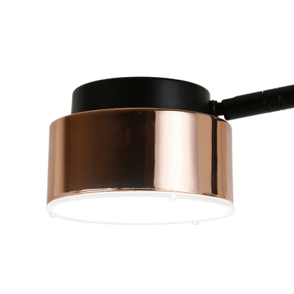 Black 2-Light Tree Floor Lamp w/ Copper Shade