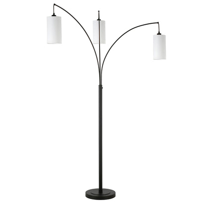 Black 3-Light Torchiere Floor Lamp w/ Shade