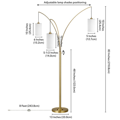 Brass 3-Light Tree Floor Lamp w/ Shade
