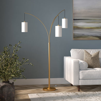 Brass 3-Light Tree Floor Lamp w/ Shade