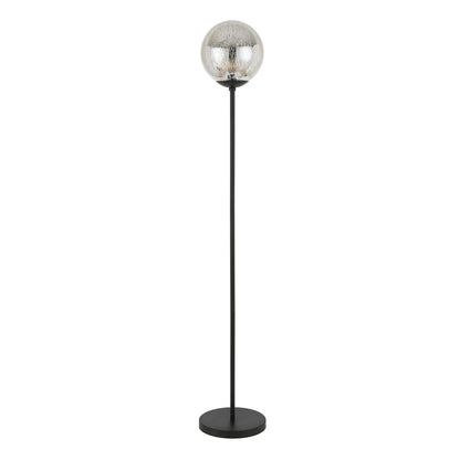 Black Floor Lamp w/ Gold Mercury Glass Globe