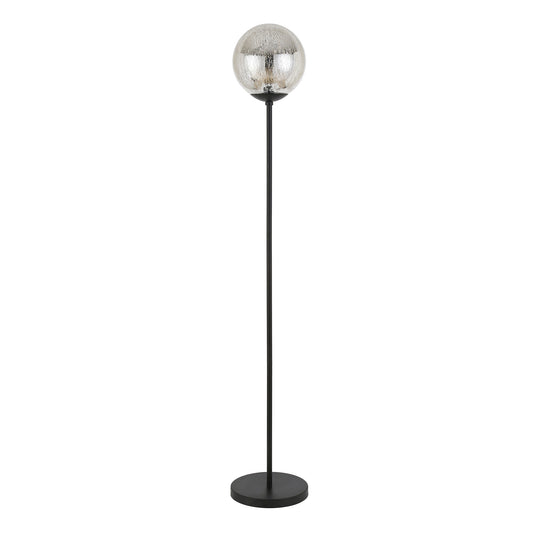 Black Floor Lamp w/ Gold Mercury Glass Globe