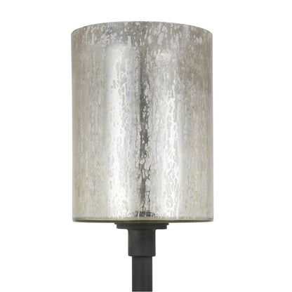 Black Torchiere Floor Lamp w/ Clear Glass Shade