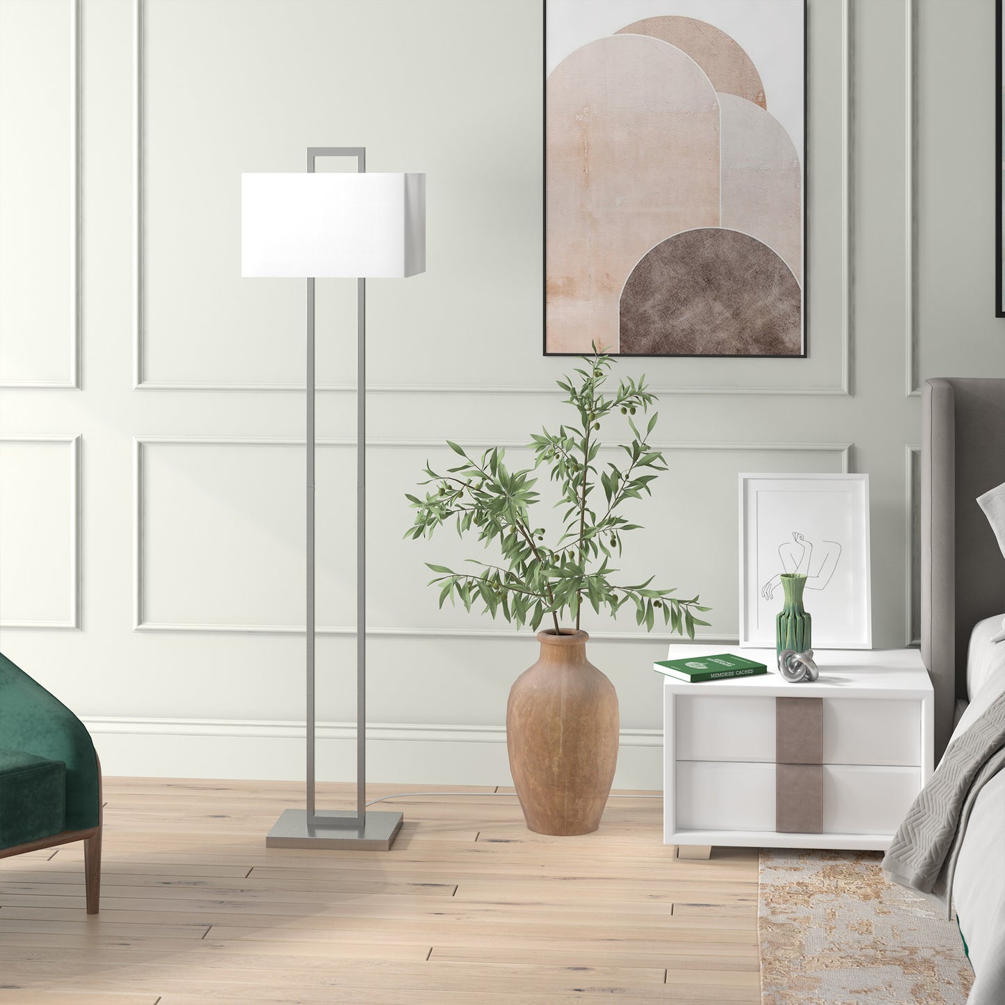 Nickel Floor Lamp w/ Shade
