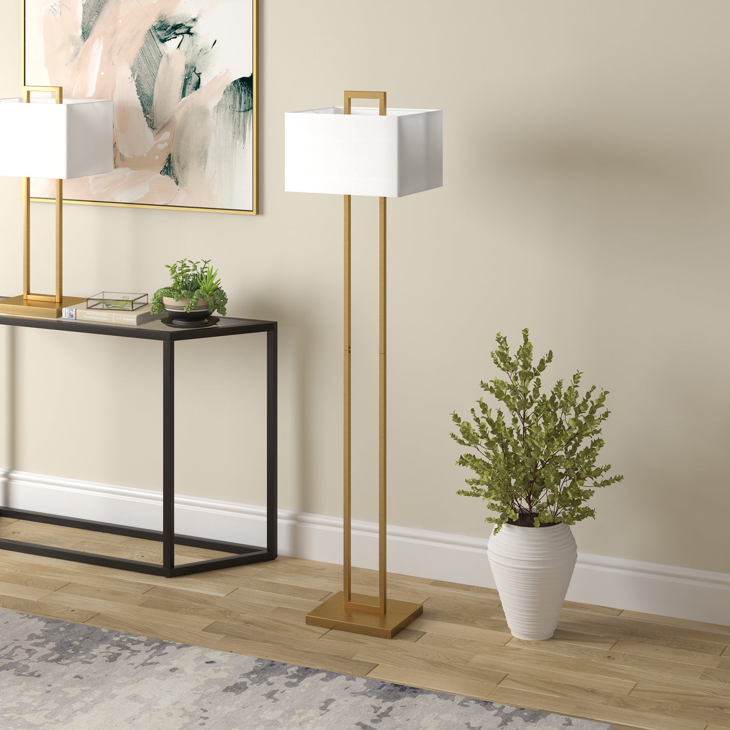 Brass Floor Lamp w/ Shade