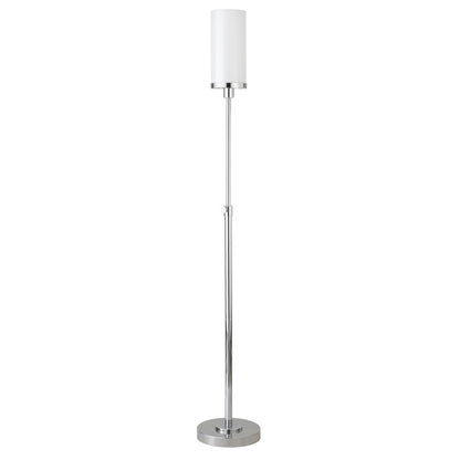 Nickel Torchiere Floor Lamp w/ Shade