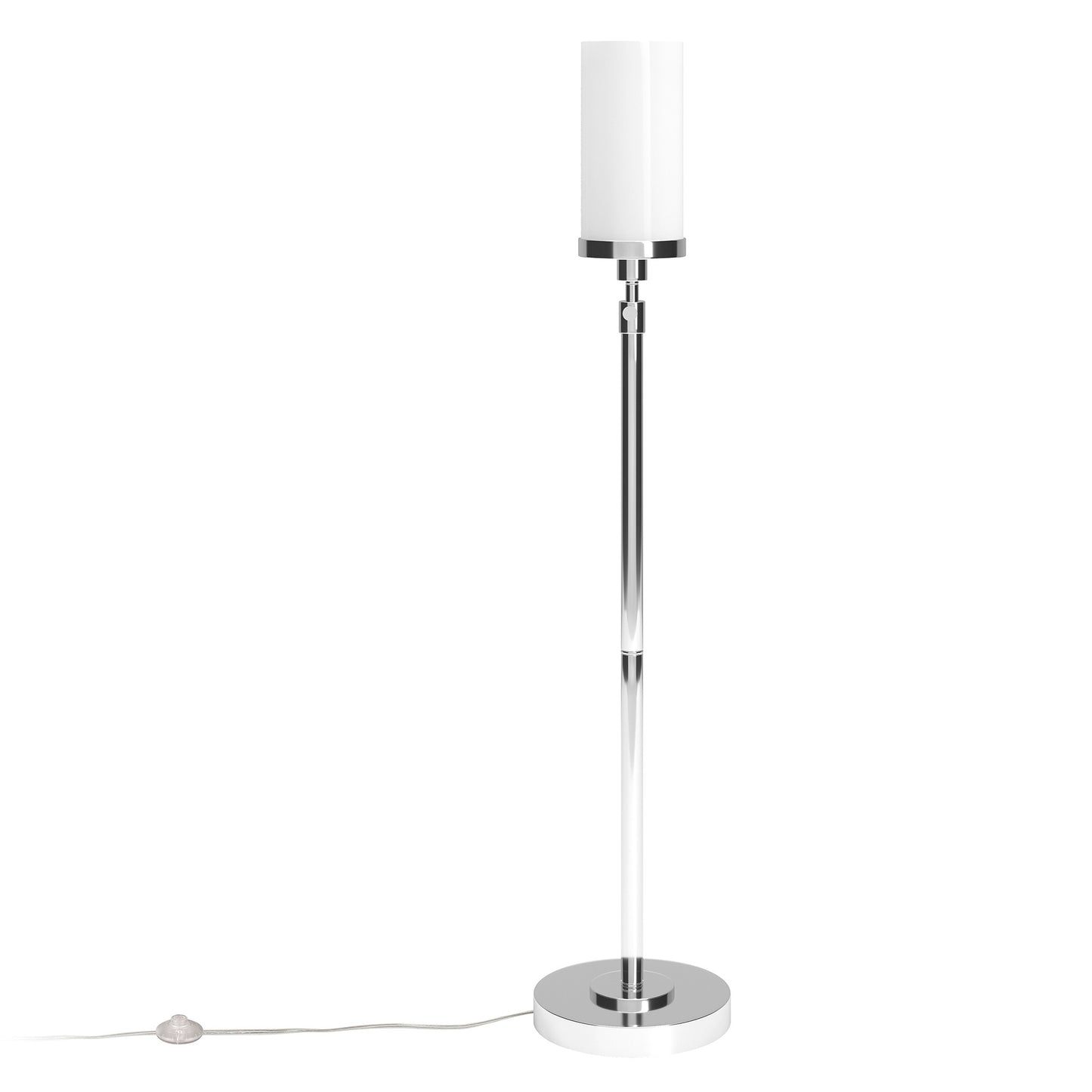 Nickel Torchiere Floor Lamp w/ Shade