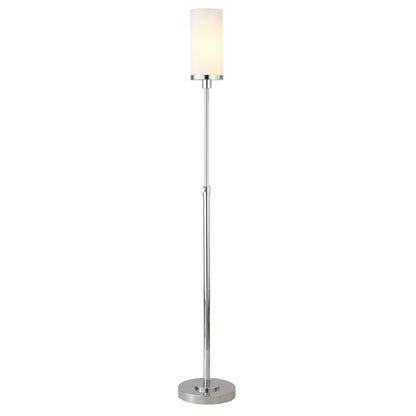Nickel Torchiere Floor Lamp w/ Shade