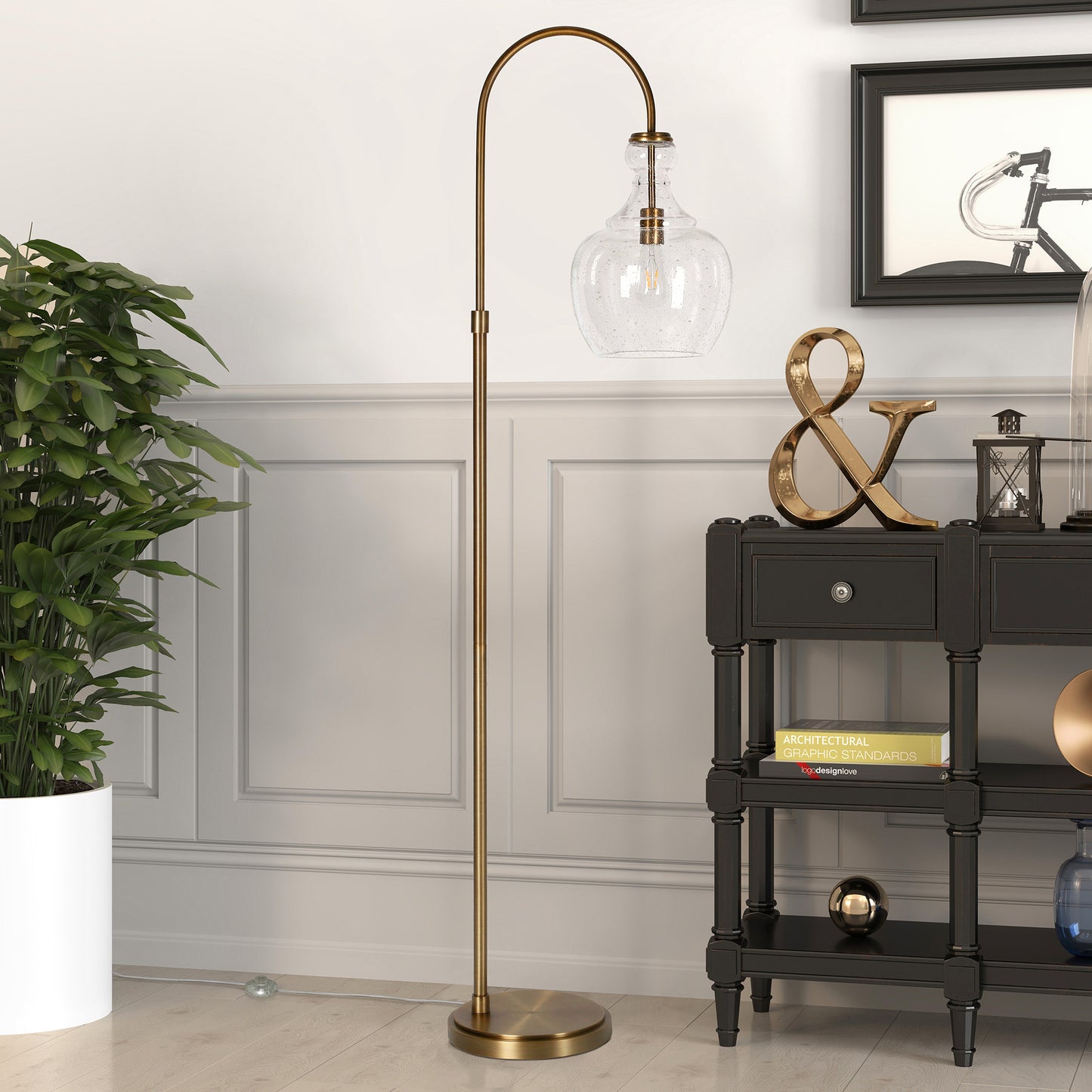 Brass Floor Lamp w/ Shade