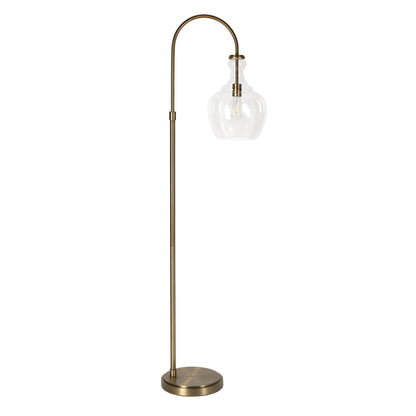 Brass Floor Lamp w/ Clear Glass Shade