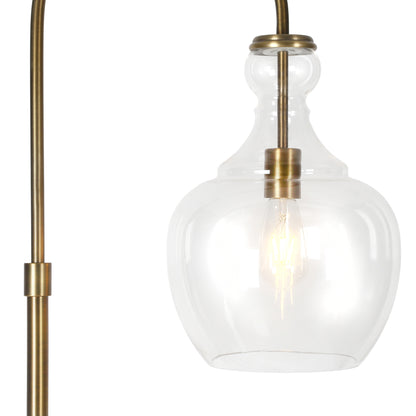 Brass Floor Lamp w/ Clear Glass Shade