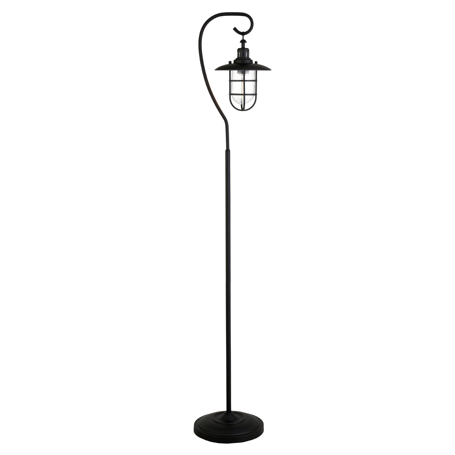 Black Floor Lamp w/ Clear Glass Shade