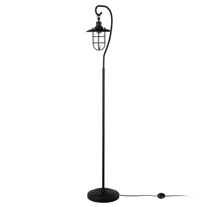 Black Floor Lamp w/ Clear Glass Shade