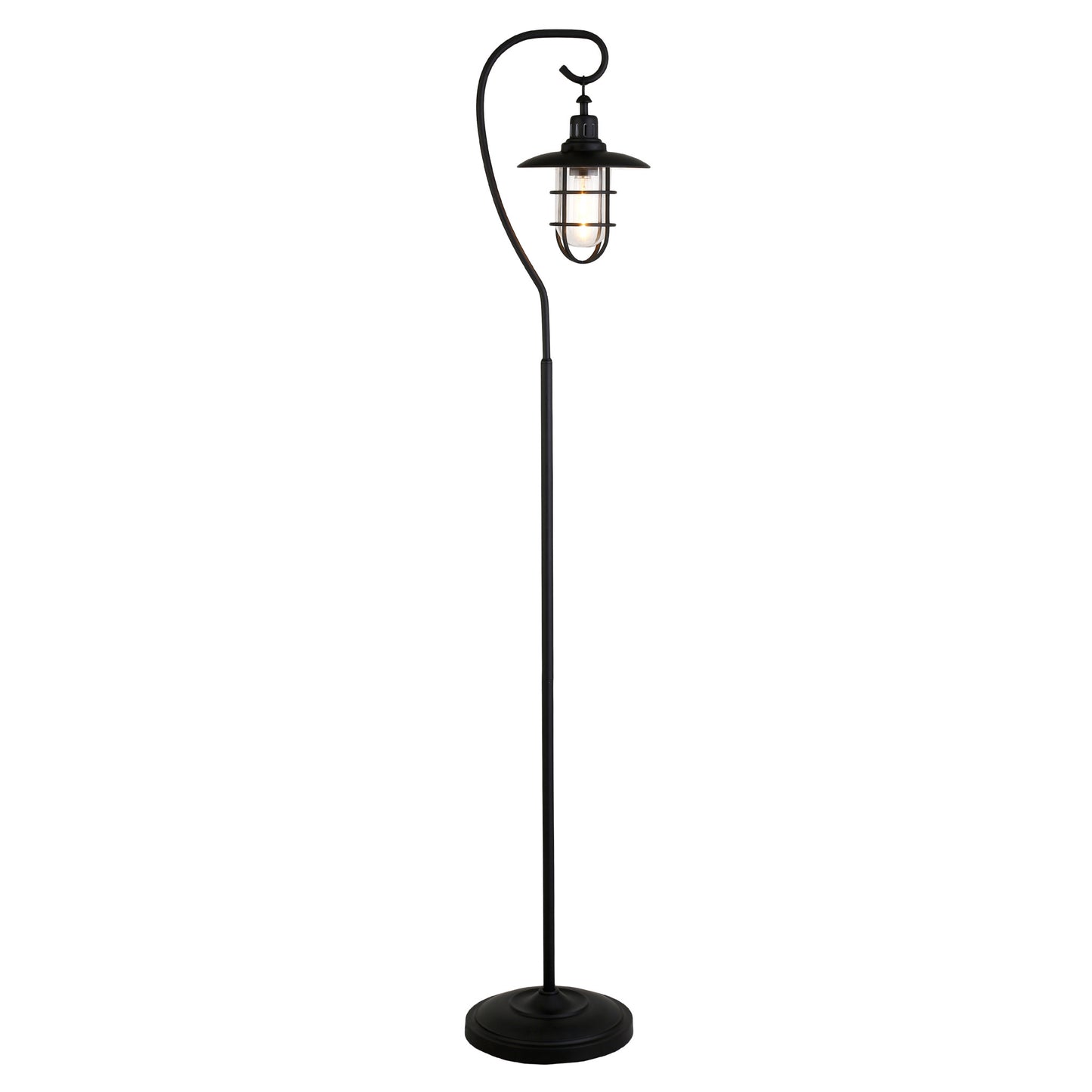 Black Floor Lamp w/ Clear Glass Shade
