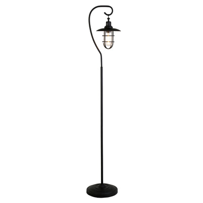 Black Floor Lamp w/ Clear Glass Shade