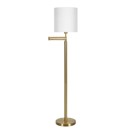 Brass Swing Arm Floor Lamp w/ Shade