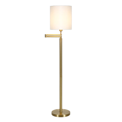 Brass Swing Arm Floor Lamp w/ Shade