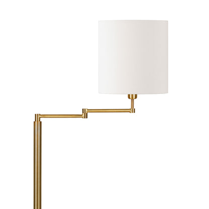 Brass Swing Arm Floor Lamp w/ Shade
