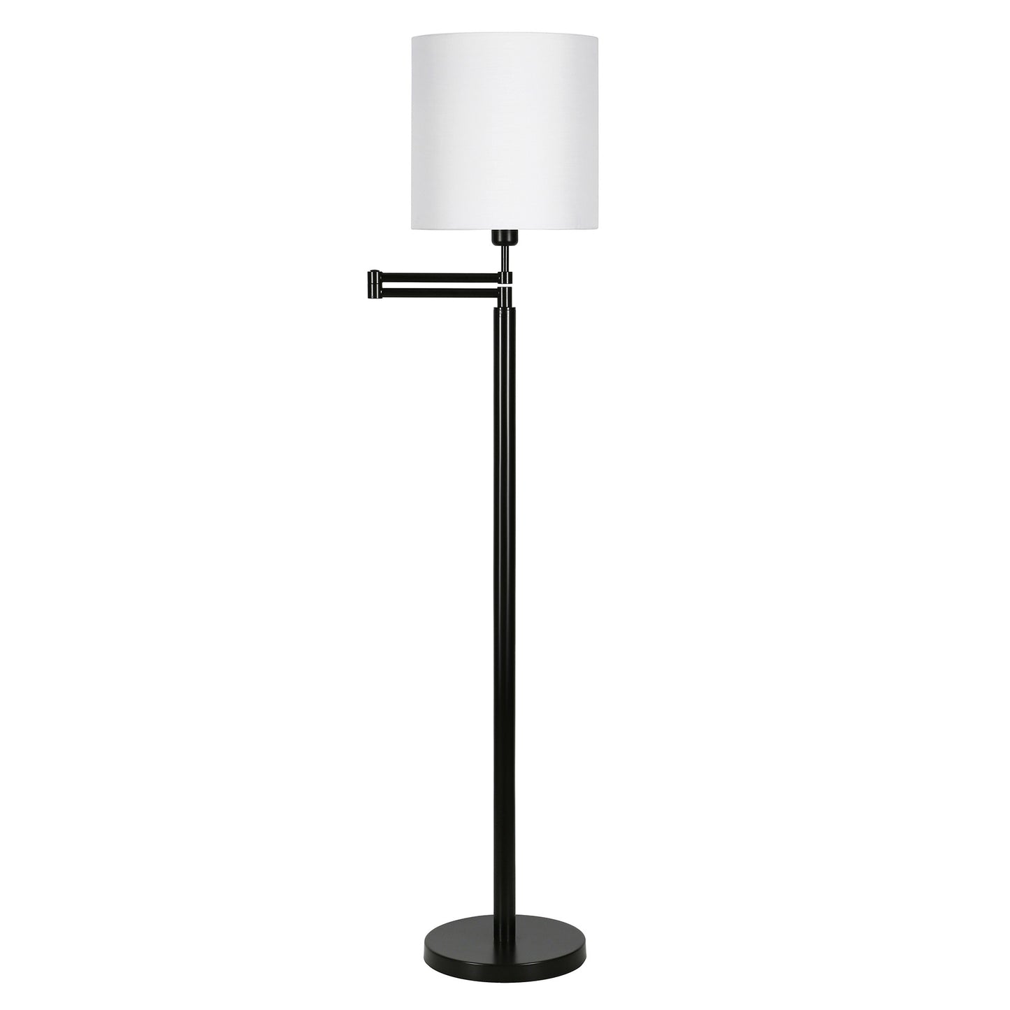 Black Swing Arm Floor Lamp w/ Shade