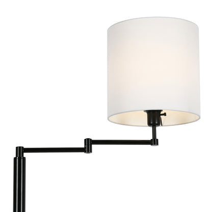 Black Swing Arm Floor Lamp w/ Shade