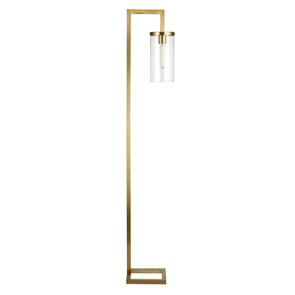 Brass Reading Floor Lamp w/ Clear Glass Shade