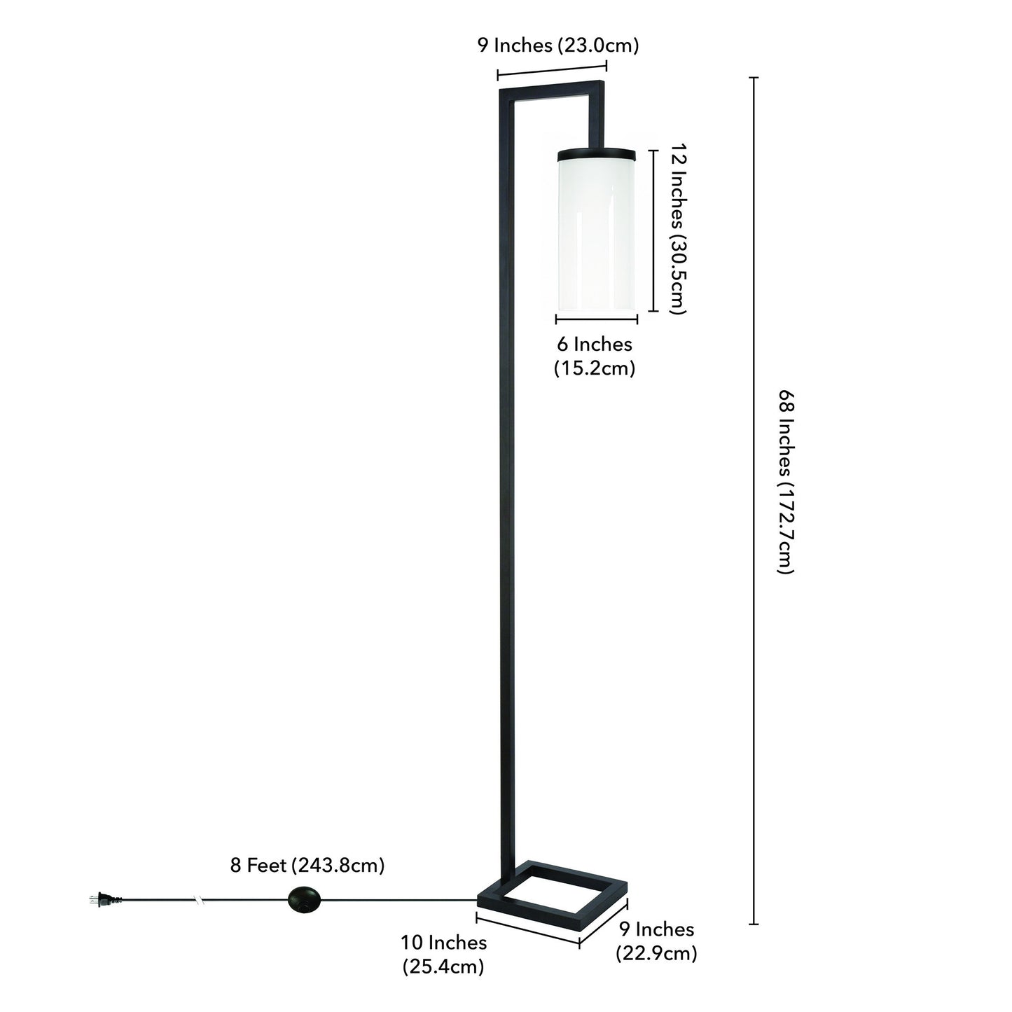 Black Reading Floor Lamp w/ Shade