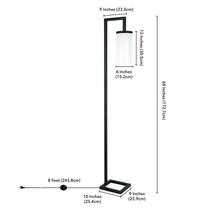 Black Reading Floor Lamp w/ Shade