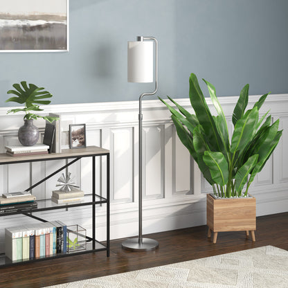 Nickel Reading Floor Lamp w/ Shade