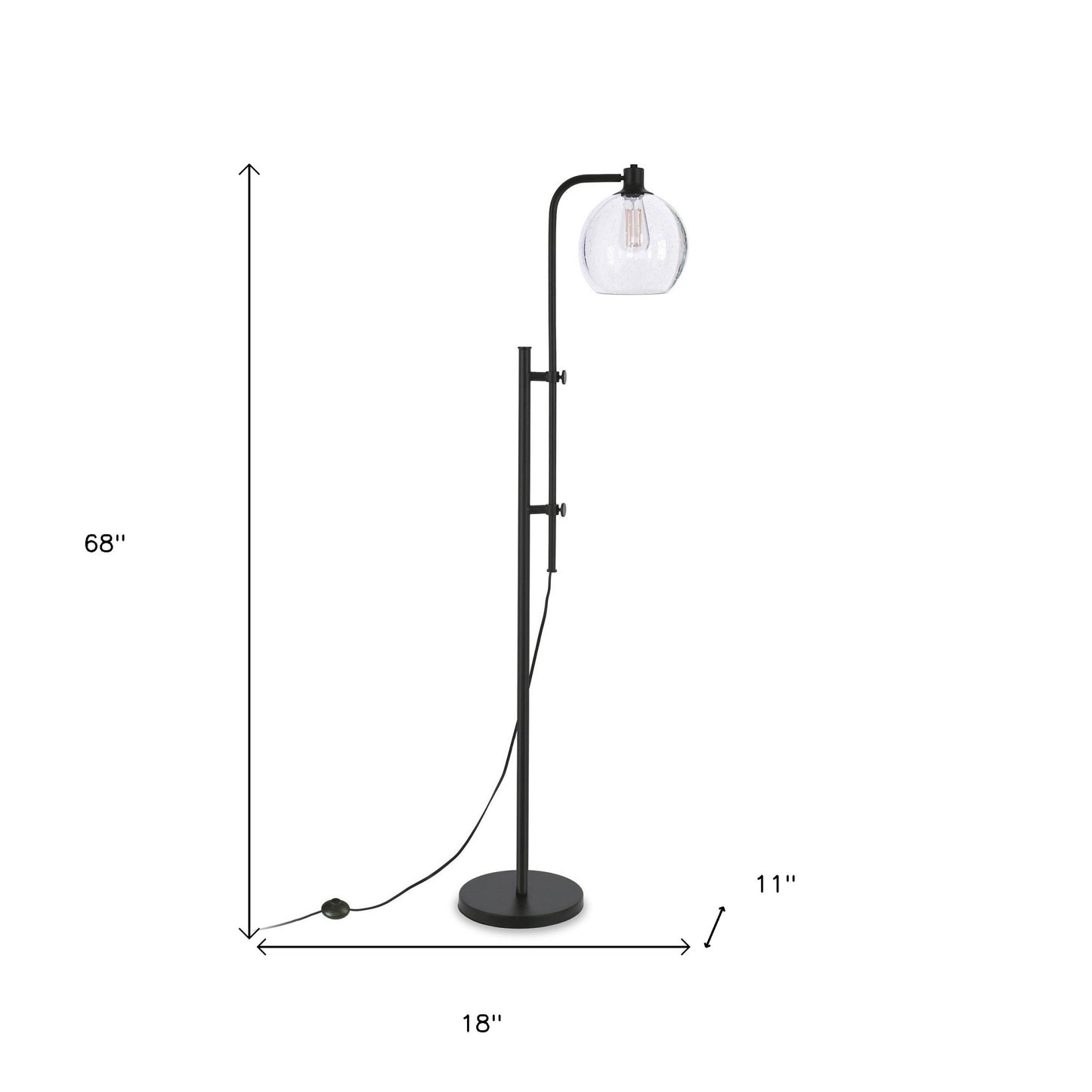Black Adjustable Reading Floor Lamp w/ Shade