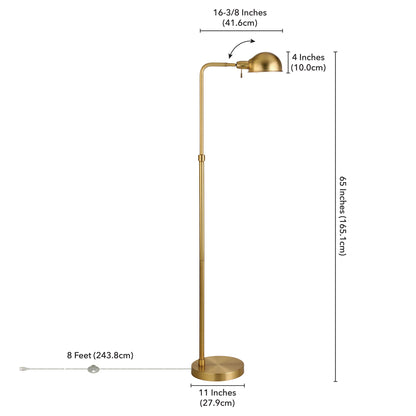Brass Reading Floor Lamp w/ Shade