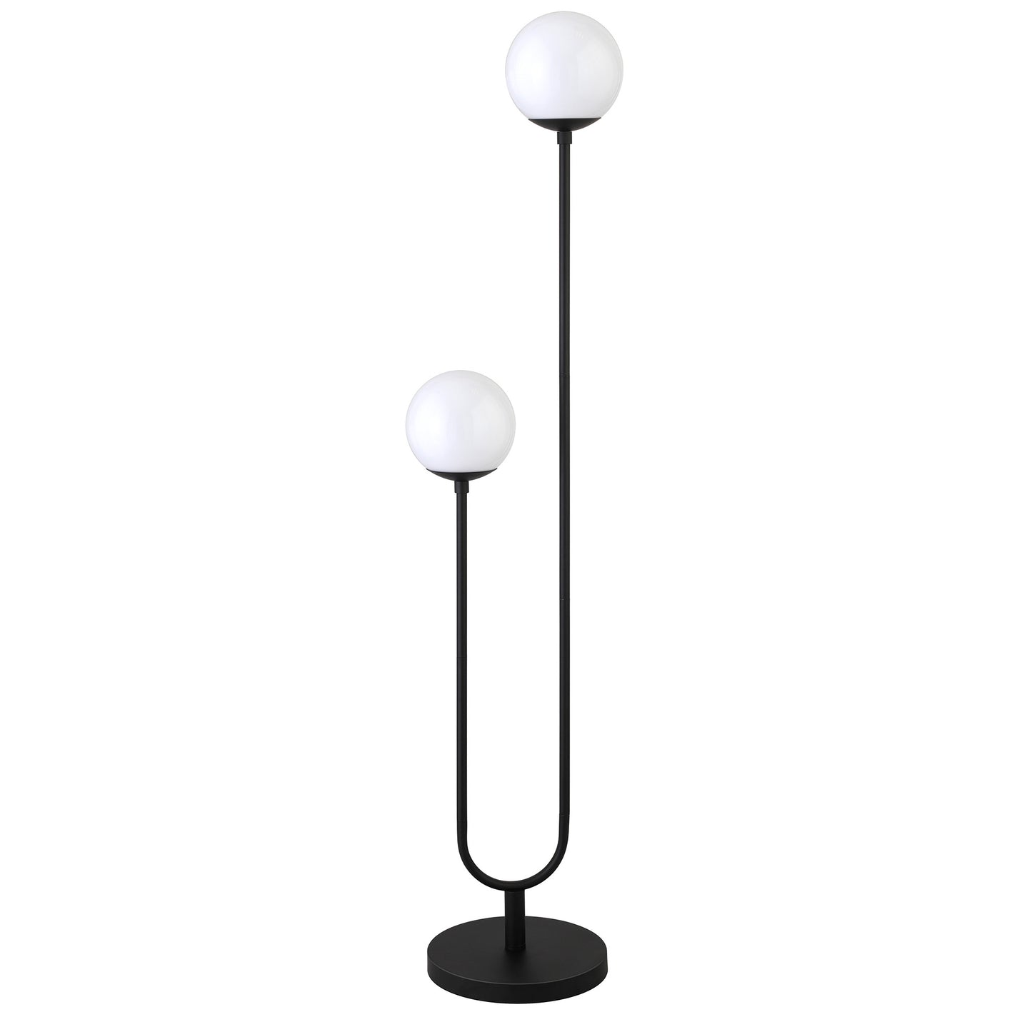 Black 2-Light Floor Lamp w/ Shade