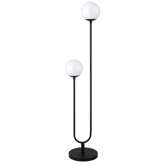 Black 2-Light Floor Lamp w/ Shade
