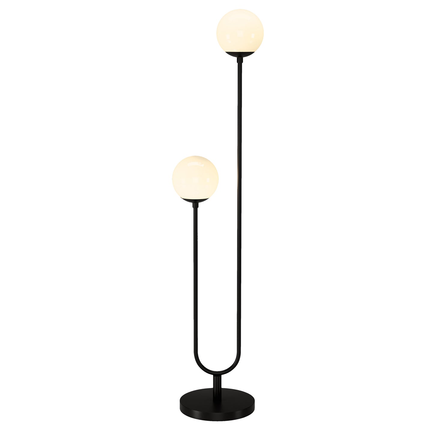 Black 2-Light Floor Lamp w/ Shade