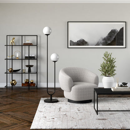 Black 2-Light Floor Lamp w/ Shade