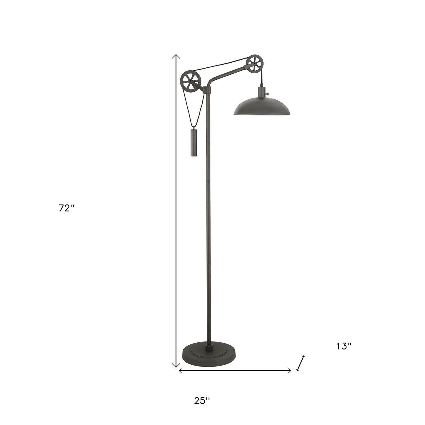 Steel Reading Floor Lamp w/ Silver Shade