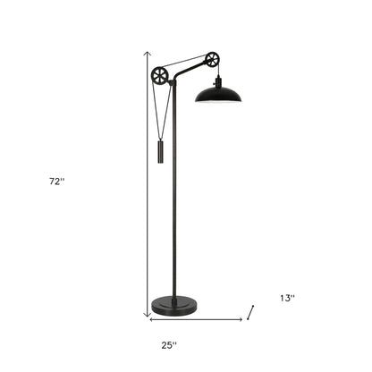 Black Adjustable Reading Floor Lamp w/ Black Shade