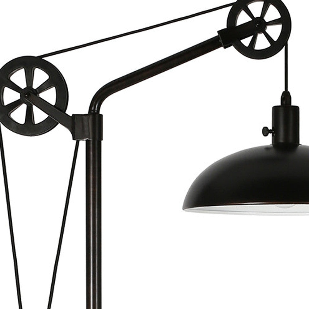Black Adjustable Reading Floor Lamp w/ Black Shade