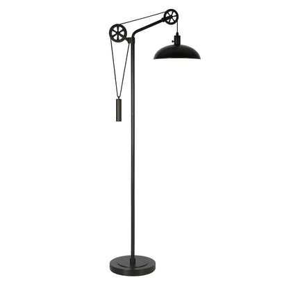 Black Adjustable Reading Floor Lamp w/ Black Shade