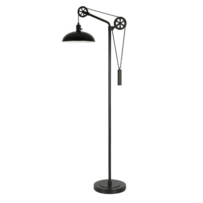 Black Adjustable Reading Floor Lamp w/ Black Shade