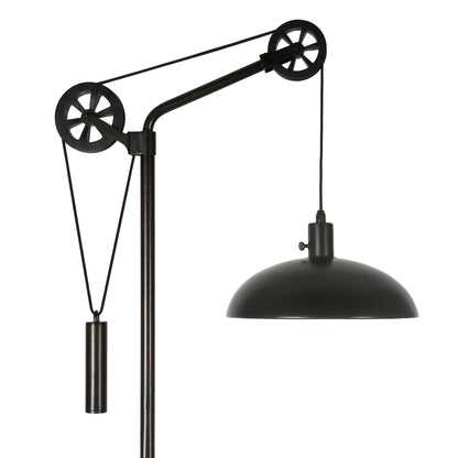 Black Adjustable Reading Floor Lamp w/ Black Shade