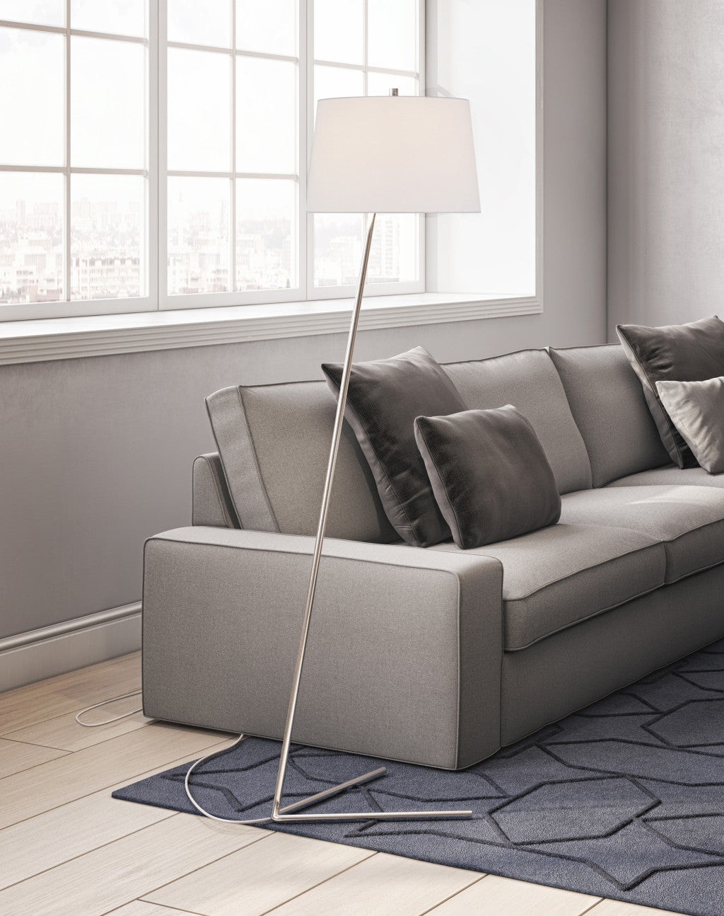 Nickel Floor Lamp w/ Shade