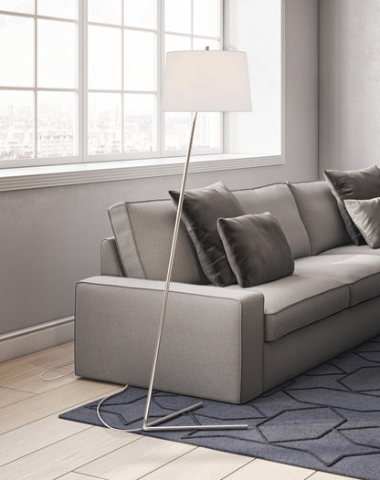 Nickel Floor Lamp w/ Shade