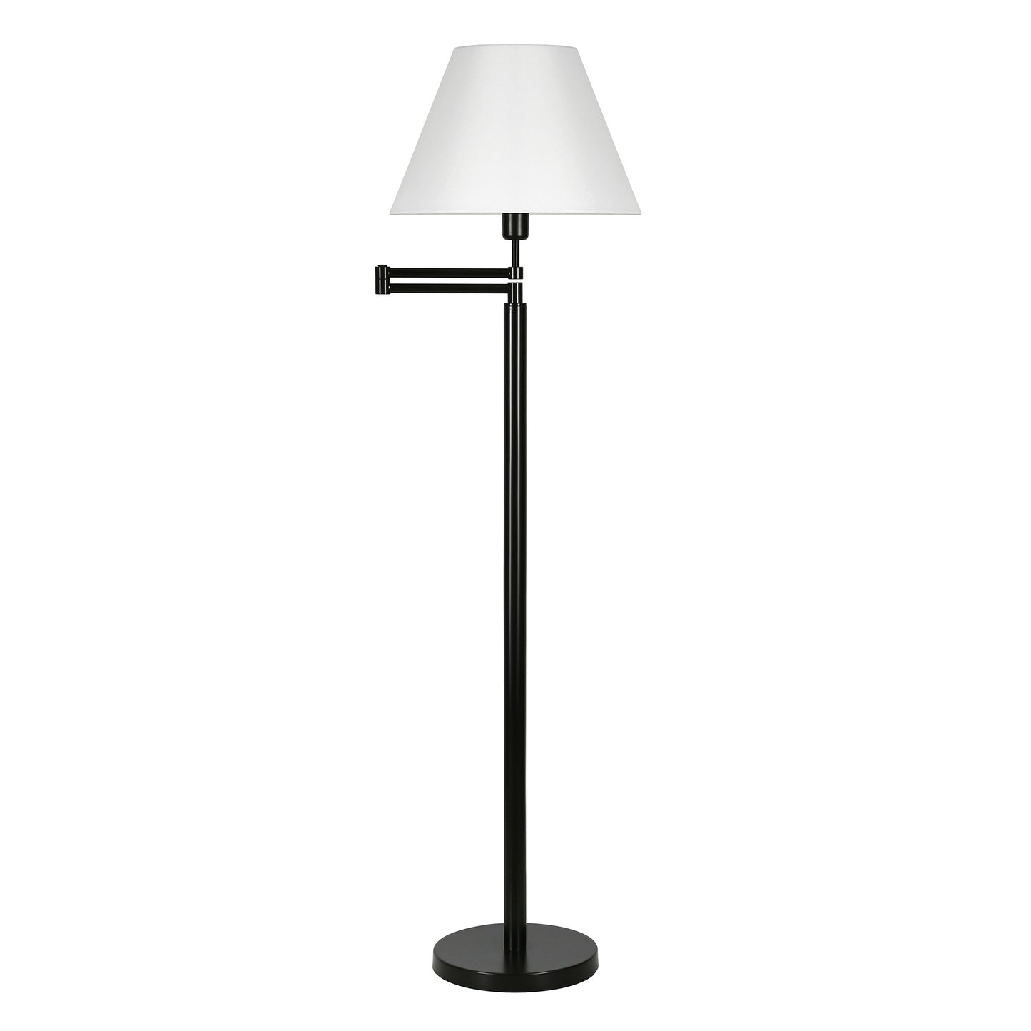 Black Swing Arm Floor Lamp w/ Shade