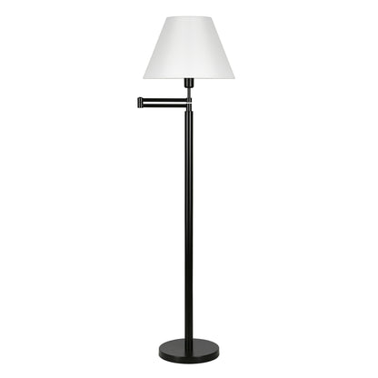 Black Swing Arm Floor Lamp w/ Shade
